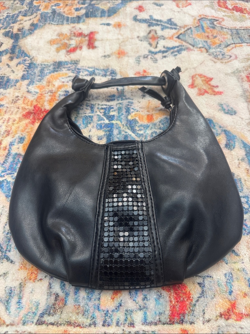 Vintage Y2K Chateau Black mini Bag – Metal Mesh Studded Purse